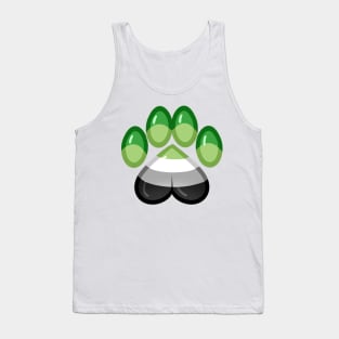 LGBTQ+ Pride Heart Paws - Aromantic Tank Top